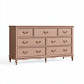 Cassettiera 180 x 50 x 90 cm in legno rosa cipria con 9 cassetti stile classico