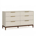 Cassettiera 160 cm in legno beige con 6 cassetti stile moderno