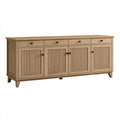 Credenza 180 x 45 x 90 cm in legno naturale - mobile contenitore con ante scanalate stile moderno