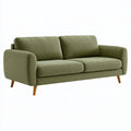 Divano 2 posti 170 x 85 x 83 cm in tessuto verde oliva - stile moderno con gambe in legno