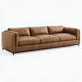 Divano 3 posti 230 x 95 x 83 cm in rivestimento effetto pelle marrone - stile moderno per soggiorno