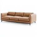 Divano 3 posti 230 cm in similpelle beige - stile moderno con piedini metallici