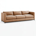 Divano tre posti 240 x 90 x 85 cm in similpelle marrone chiaro stile moderno