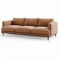 Divano 3 posti 230 x 95 x 85 cm in similpelle marrone - stile moderno