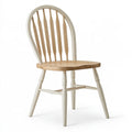 Sedia da pranzo 55 x 55 x 95 cm in legno bianco e naturale stile classico