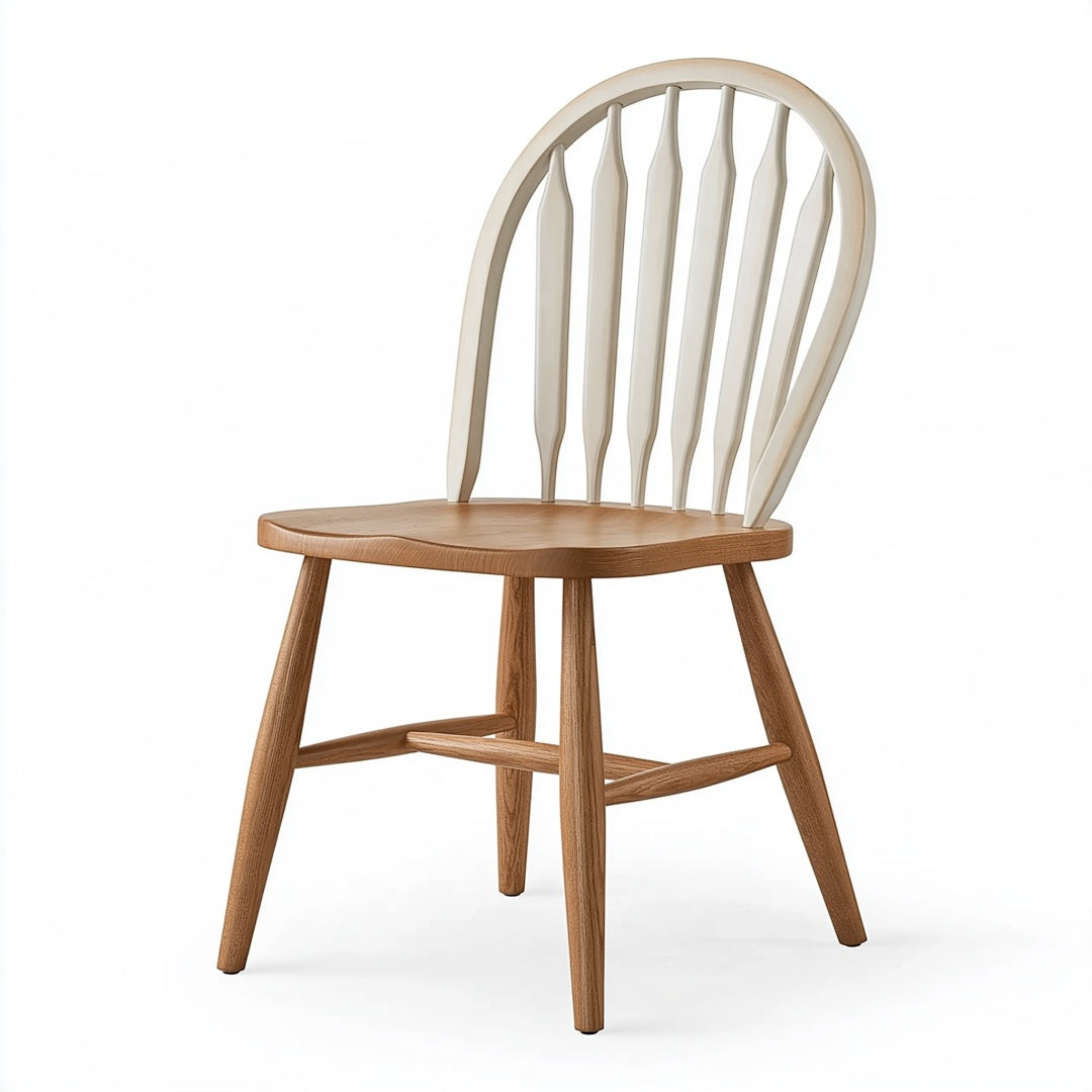 Sedia da pranzo 54 x 55 x 96 cm in legno naturale e bianco stile classico
