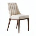 Sedia da pranzo 48 x 58 x 88 cm in tessuto beige con gambe in legno stile moderno