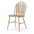 Sedia da pranzo 45 x 52 x 96 cm in legno naturale e bianco stile classico
