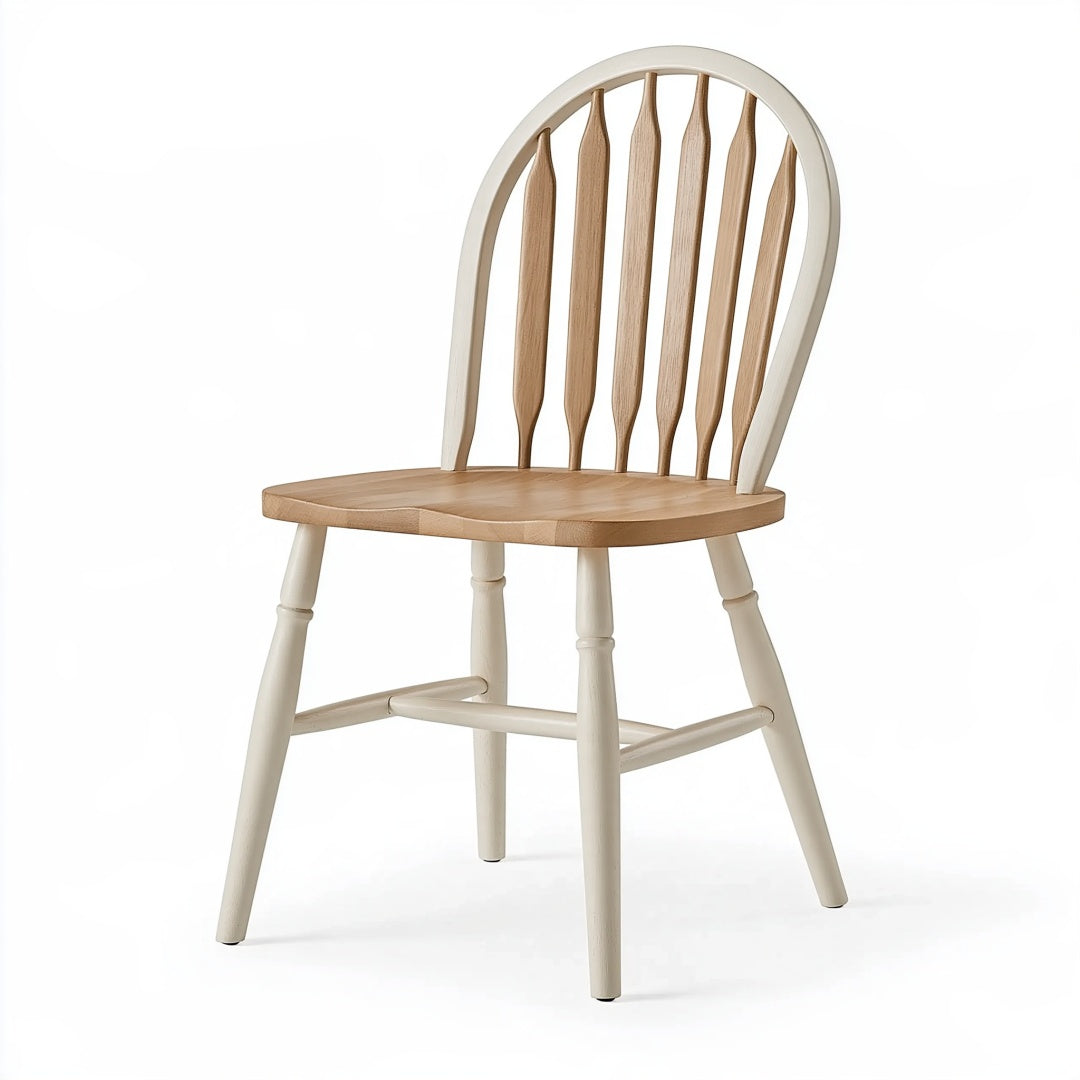 Sedia da pranzo 45 x 52 x 96 cm in legno naturale e bianco stile classico