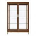 Vetrina 100 x 40 x 200 cm in legno marrone con vetro - mobile espositivo classico