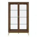 Vetrina 100 x 40 x 190 cm in legno marrone con ante in vetro - stile classico