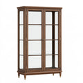 Vetrina 100 x 40 x 190 cm in legno e vetro marrone - stile classico con ante trasparenti